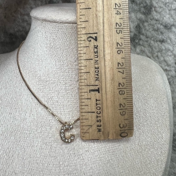 Anne Klein Gold Pave Initial “C” Necklace - Picture 5 of 9